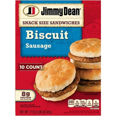 Jimmy Dean Snack Size Sausage Biscuit Sandwiches, 10 Count (Frozen)